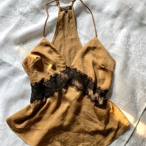 Caramel Black Laced Top